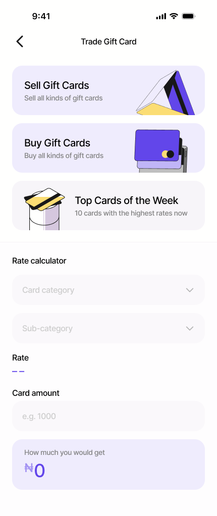 Gift Card Rates App